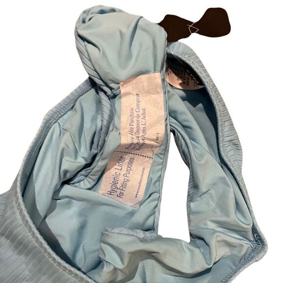 VYB Bikini Bottoms Womens Size M Eye Candy Blu Mid Waisted Retro Ribbed NWT - Picture 6 of 9